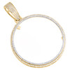 10K Yellow Gold Diamond Men's Tiered Double Circle Coin Mounting Pendant 0.85 CT