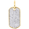 10K Yellow Gold Genuine Diamond Men's Iced Out Dog Tag Medallion Pendant 2 CT
