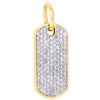 10K Yellow Gold Genuine Diamond Men's Iced Out Dog Tag Medallion Pendant 2 CT