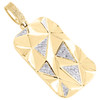 10K Yellow Gold Genuine Diamond Men's Faceted Dog Tag Medallion Pendant 1/4 CT