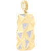 10K Yellow Gold Genuine Diamond Men's Faceted Dog Tag Medallion Pendant 1/4 CT