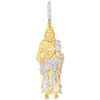 10K Yellow Gold Genuine Diamond Men's Walking Jesus Pendant Religious Charm 1 CT