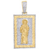 10K Yellow Gold Real Diamond Men's Greek Key St. Jude Medallion Pendant 1.50 CT