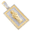 10K Yellow Gold Real Diamond Men's Greek Key St. Jude Medallion Pendant 1.50 CT
