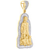 10K Yellow Gold Baguette Diamond Men's St Lazaro Pendant Statement Charm 1.33 CT