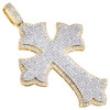 10K Yellow Gold Real Diamond Men's Pointed Cross Pendant Iced Out Charm 4.63 CT