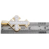 10K Yellow Gold Baguette Diamond Men's Pointed Cross Pendant Iced Out Charm 3 CT