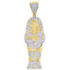 10K Yellow Gold Diamond Egyptian Pharaoh King Tut Mummy Pendant Charm 0.63 CT.