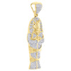 10K Yellow Gold Diamond Egyptian Pharaoh King Tut Mummy Pendant Charm 0.63 CT.