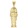 10K Yellow Gold Diamond Egyptian Pharaoh King Tut Mummy Pendant Charm 0.63 CT.