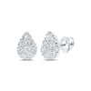 10K White Gold Genuine Fanuk Set Diamond Women's Teardrop Stud Earrings 1/5 CT