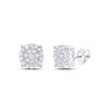 10K White Gold Genuine Round Diamond Unisex Cluster Circle Stud Earrings 1/2 CT