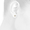 10K Yellow Gold Genuine Diamond Women's 10mm Cluster Heart Stud Earrings 1/2 CT