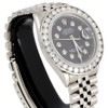Mens 16014 Rolex DateJust 36mm Channel Set Diamond Watch Black Custom Dial 6 CT