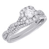 14K White Gold Solitaire Diamond Infinity Engagement Ring Bridal Set 0.68 Ct.