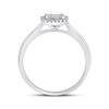 10K White Gold Round Cut Diamond Women's Cluster Square Halo Promise Ring 1/3 CT