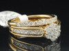 Ladies 14K Yellow Gold Diamond Engagement Ring Wedding Band Bridal Set 1.00 Ct.