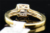 Princess Diamond Solitaire Engagement Ring 14K Yellow Gold Square Halo 0.49 Tcw.