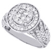 14K White Gold Diamond Engagement Wedding Ring Round Cut Halo Head 1.37 Ct.