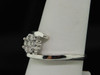 Diamond Flower Engagement Ring 14K White Gold Round Cut 1/4 Ct Split Shank