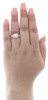 14K White Gold Princess Solitaire Diamond Halo Wedding Ring Bridal Set 1/2 Ct.