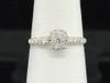 Diamond Engagement Ring 10K White Gold Ladies Round Cut Wedding Flower 1/2 Ct.