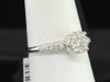 Diamond Engagement Ring 10K White Gold Ladies Round Cut Wedding Flower 1/2 Ct.