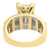 10K Yellow Gold Baguette & Round Diamond Rectangle Ladies Engagement Ring 1 Ct.