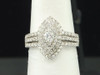14K White Gold Round Solitaire Diamond Engagement Ring 1.03 Ct. Marquise Shape