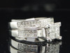 Diamond Princess Cut Bridal Engagement Ring Set White Gold Wedding Band 1.50 Ct.