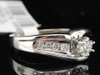 Round Solitaire Diamond Engagement Ring 14K White Gold Channel Set 0.40 Ct