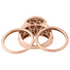 14K Rose Gold Brown Diamond Bridal Set Flower Engagement Ring Wedding Band 3 Ct.