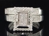 Diamond Square Bridal Set Ladies 10K White Gold Engagement Wedding Ring 0.55 Tcw