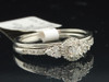 Ladies 10K White Gold Diamond Engagement Ring Wedding Band Bridal Set 0.30 Ct.