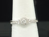 Ladies 10K White Gold Diamond Engagement Ring Wedding Band Bridal Set 0.30 Ct.