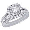 Solitaire Round Diamond Wedding Bridal Set 14K White Gold Engagement Ring 1 Ct