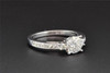 3 Stone Diamond Engagement Ring 14K White Gold Round Cut 1/2 Ct