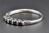 Ladies Diamond Wedding Band Round Cut .925 Sterling Silver Black Ring 0.24 Ct.