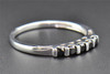 Ladies Diamond Wedding Band Round Cut .925 Sterling Silver Black Ring 0.24 Ct.
