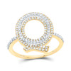 10k Yellow Gold Genuine Diamond Modern Block Font Letter Q Initial Ring 1/2 CT