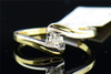 Diamond Solitaire Promise Ring Ladies 10K Yellow Gold Round Cut Band 0.15 Tcw.