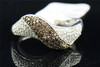 Ladies 10K White Gold Round Brown Diamond Engagement Ring Wedding Band 0.45 ct.