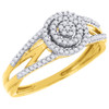 Round Diamond Engagement Wedding Ring Ladies 10K Yellow Gold Halo Style 0.20 Ct.