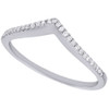 10K White Gold Genuine Round Diamond Contour Wedding Band Curved Ring 0.11 Ct.