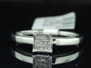 Princess Diamond Square Engagement Ring 14K White Gold 0.10 Ct Promise Ring