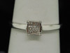 Princess Diamond Square Engagement Ring 14K White Gold 0.10 Ct Promise Ring