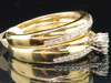 Diamond Bridal Set 10K Yellow Gold Flower Head Engagement Ring Band 0.28 ct.
