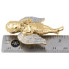 Diamond Mini 3D Angel Piece Cherub Pendant 10K Yellow Gold 2.08" Charm 0.85 Ct.