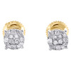 10K Yellow Gold Genuine Diamond Unisex 5.5mm 4 Prong Circle Stud Earrings 1/4 CT