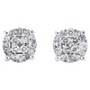 10K Yellow Gold Genuine Diamond Unisex 8.5mm 4 Prong Circle Stud Earrings 3/4 CT